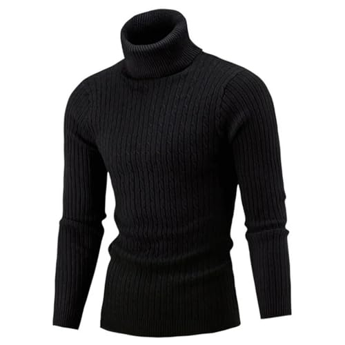 Men's Pullover Sweaters High Collar Slim Fit Long Sleeve Vintage Casual Knit Sweater3