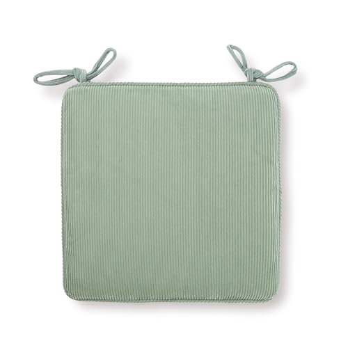 Cojines de asiento para sillas de comedor con lazos, almohadillas de asiento extraíbles para sillas de jardín, cocina, oficina, cojín interior y exterior, lavable, cojín elevador cuadrado (tamaño: 2
