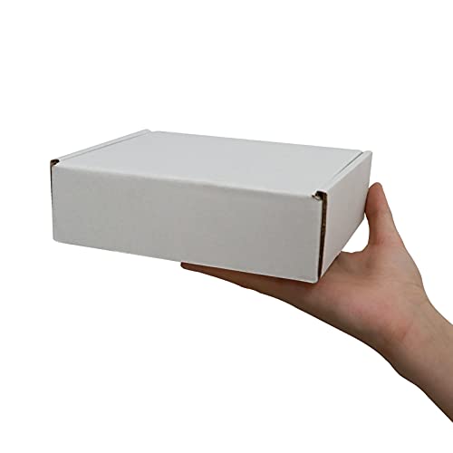 Image of RLAVBL 7x5x2 Inches Shipping Boxes Set of 25, White Small Corrugated Cardboard Box, Mailer Boxes for Packing Small Business