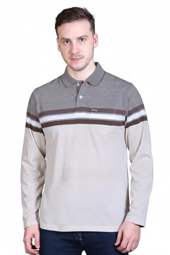 Image of Full Sleeve Polo T Shirt for Men Cotton with Pocket and Collar - Regular Fit Tshirt