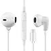 Balance Tech Type C Headphone with Microphone, USB C Earbuds with Mic, USB Type-C Earphones Volume Control, White