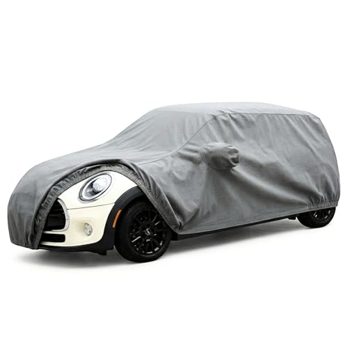 Formosa Covers All Weather Car Cover for Mini Cooper Hardtop 2-Door Convertible Coupe | Outdoor Waterproof UV Protection Full Vehicle Cover Fits Small Cars up to 158 Fiat 500 (5-Layer Grey)