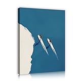 モダンサーフィンアドベンチャーキャンバスウォールアート北欧スタイルウォール装飾写真リビングルームベッドルームブルーとホワイト45x58cmインナーフレーム用の海のテーマキャンバスプリント