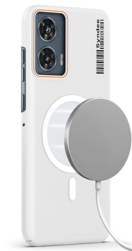 Image of Mr. Case Back Cover for Motorola Moto Edge 50 Fusion 5G Sleek Frosted Translucent Back Only Compatible with Wireless Magnetic Accessories | Anti-Scratch Shockproof Phone Case - White