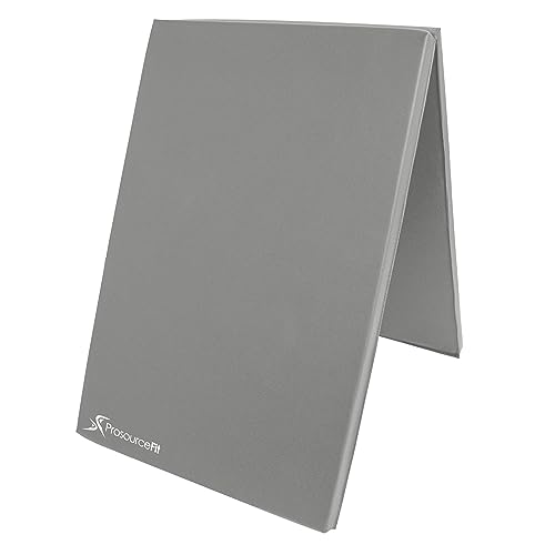 Image of ProsourceFit Bi-Fold Folding Thick Exercise Mat 6'x2' with Carrying Handles for MMA, Gymnastics Core Workouts