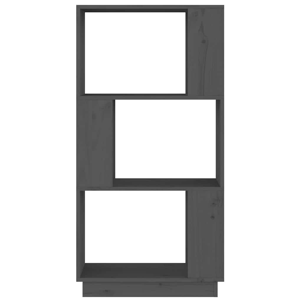 Libreria grigia in legno massiccio di pino, 51 x 25 x 101 cm, divisorio e scaffale con scomparto aperto, salvaspazio, per soggiorno, studio e ufficio, sistema di scaffali versatile con spazio