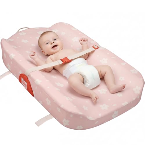 Image of Tiny Marvels Baby Changing Pad with Cover, Waterproof Diaper Changing Pad with Non-Slip Base, Soft Contoured Changing Pad for Dresser, Nursery & Travel