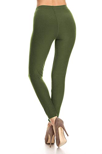 Image of Leggings Depot Women's High Waist Leggings Soft 1 inch Waistband Solid Pants - Regular, Plus, 1X3X, 3X5X