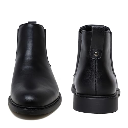 Men’s Black Chelsea Boots-Slip-On Comfy Mens Casual Suede Ankle Boots3