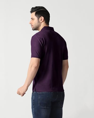Image of TOPLOT Men's Polo T Shirt | Half Sleeve Design | Comfortable Fit Wear | Stylish Casual Look | Breathable Feel |Modern Style | Easy Movement | Casual & Everyday Wear (5280)