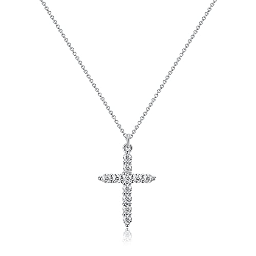 Tewiky Dainty Cross Necklace for Women, 14K Gold Plated Simple Cross Choker Necklaces Small Cross Pendant Tiny Cute Necklaces Handmade Aesthetic Gold Jewelry for Women, Gold Plated, Cubic Zirconia