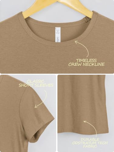 Image of ODODOS Women's Short Sleeve Performance T-Shirts - Ultra Soft odSTRATUM Tech Crew Neck Tee UPF 50+ Essential Top
