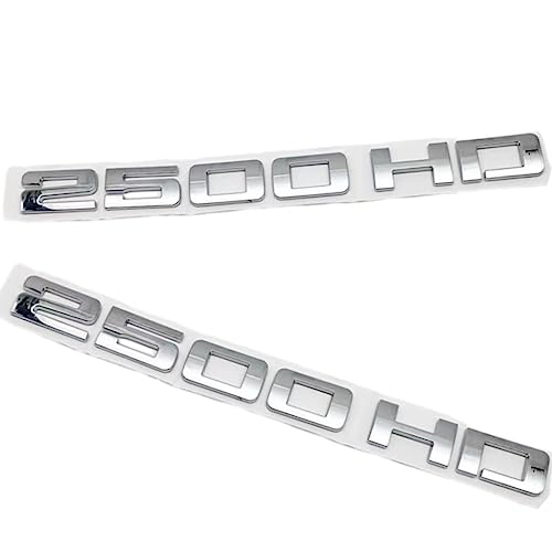 Image of 2pcs 2500HD 2500 HD Nameplates Emblems 3D Decal Badges Replacement for Both Side Doors or Tail Doors (Silver)