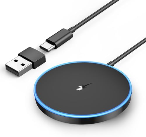 für MagSafe Ladegerät iPhone, Wireless Charger induktive ladestation für iPhone 18 Pro/18 Pro Max/Duo/Air/17/16/15/14/13/12 Serie, AirPods 5-2/Pro, LED kabelloses ladegerät mit Zwe