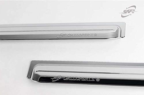 SAFE Chrome Window Visor Sun Rain Vent Guard 4p for 1997-2003 Hyundai Galloper II