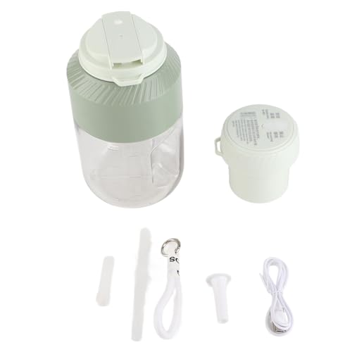 BuyWeek Batidora de Vaso Licuadora Portátil, 1L Recargable Dual Lid Batería de 3000 mAh para Viajes Deportes (Verde)
