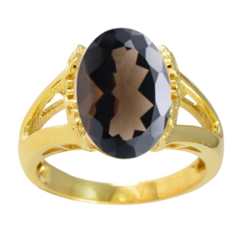 Image of 55Carat Choose Your Color Genuine Stone Ring 18K Gold Plated Oval Handmade Jewellery for Gift Sizes 4-13