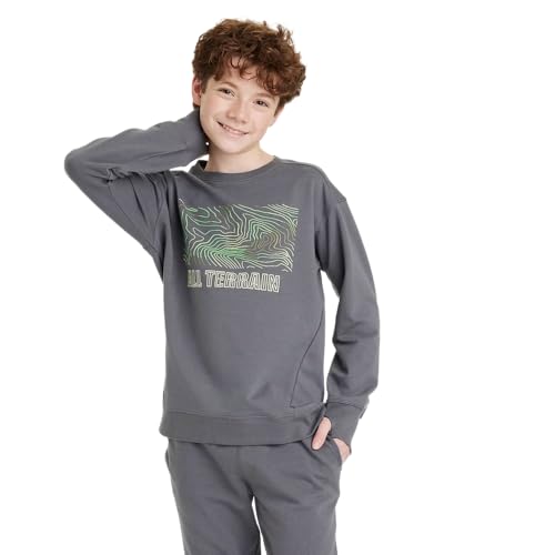 All in Motion Boys' Outdoor Sweatshirt - (Light Gray, Small)