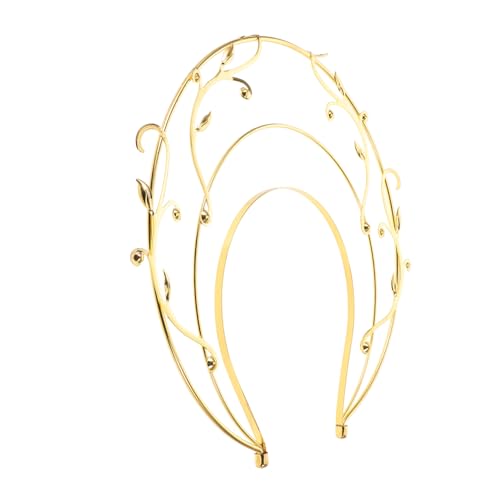 SOESFOUFU ファンタジー女神の王冠ヘッドバンド レディース ヘッドピース ゴールド ヘッドウェア ハロウィンやコスプレ用