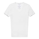 Tommy John Men's Cool Cotton Deep V-Neck Shirt, Stay Tuck Design, Soft Stretch Fabric Cotton, Comfortable Fit Premium Men's T-Shirt, Short Sleeve Undershirts for Men, White, XL