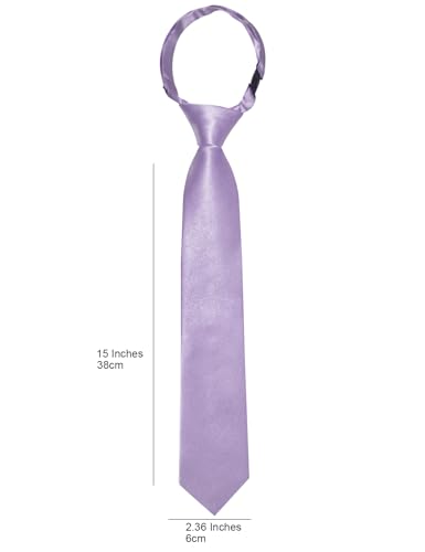 Image of Barry.Wang Boys Ties Pre-Tied Satin Solid Color Kids Tie Pocket Square Set Adjustable Formal Necktie Graduation School