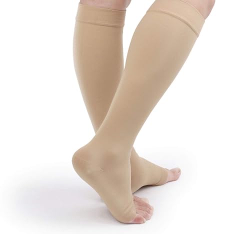 Image of TOFLY 30-40mmHg Medical Graduated Compression Socks Open Toe