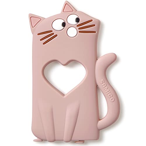 Image of SAMiGO Baby Teething Toys Silicone Teether for Babies 0-6 and 6-12 Months Baby Chew Toys for Infant Girls - Pink Cat
