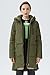 Orolay Women's Stylish Down Hooded Jacket with Two-Way Zipper Winter Down Coat Puffer Jacket Army Green M