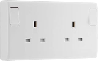 BG Electrical 822CON-01 Double Switched Converter Power Socket, White Moulded, 13 Amp