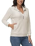 Warm und Bequem: Dieser Damenpullover ist aus glattem Fleece-Stoff, weich und warm; der zusätzliche elastizitätsanteil sorgt für ein angenehmeres tragegefühl.