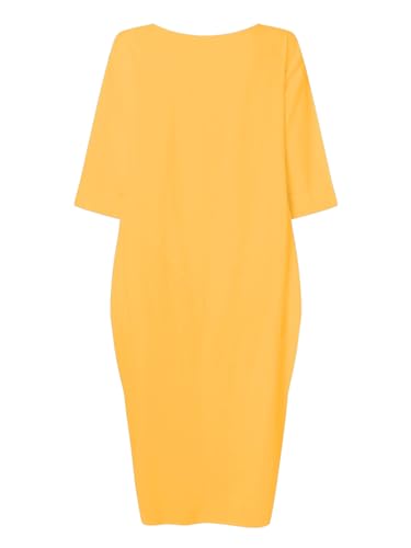 Image of Celmia Autumn Solid Loose Long Maxi Dress Cotton Caftan