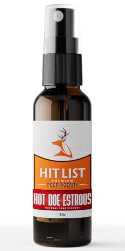 Hit List Certified Peak Doe Estrous – Fresh, 100% Pure Doe in Heat Deer Urine – Collected at Peak Cycle for Rut Season – 2 oz Hunting Scent in UV-Protected Bottle