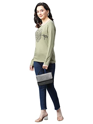 Image of OM SAI LATEST CREATION Women's Plain Lycra with Plain Design on HaOSLC-Sleeve Regular Fit Office wear,Casual wear Top