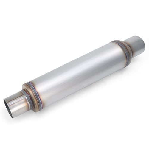 LCGP 2.5 Exhaust Mufflers 2.5in Muffler Universal Stainless Steel Performance Muffler Straight Through Design 2.5 inch Muffler Resonator Deep Sound for Car Truck(2.5 Intet 2.5 Outlet)