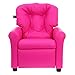 The Crew Furniture Traditional Kids Recliner, Toddler Ages 1-5 Years, Pu Faux Leather, Hot Pink