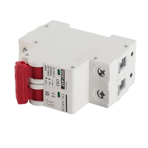 Fafeicy DC Leitungsschutzschalter 63A 2P 1000V 6000A Schaltleistung DIN-Schienenmontage Miniature Circuit Breaker für Solaranlagen und Meeresanwendungen
