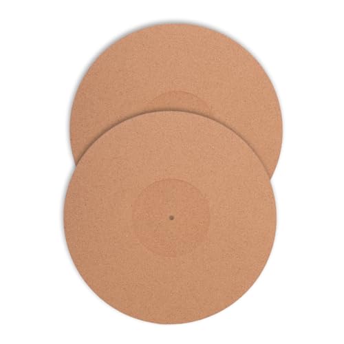 Garneck 2pcs Cork Record Mat Turntable Slipmat Record Protective Pad Anti-static Vinyl Pad Home Turntable Accessory