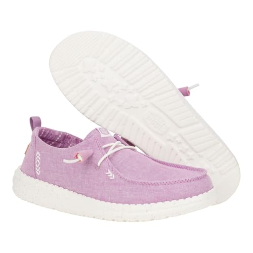 Image of HEYDUDE Women's Wendy Chambray Loafers | Lightweight Slip On Shoes for Women | Casual Everyday & Travel Style