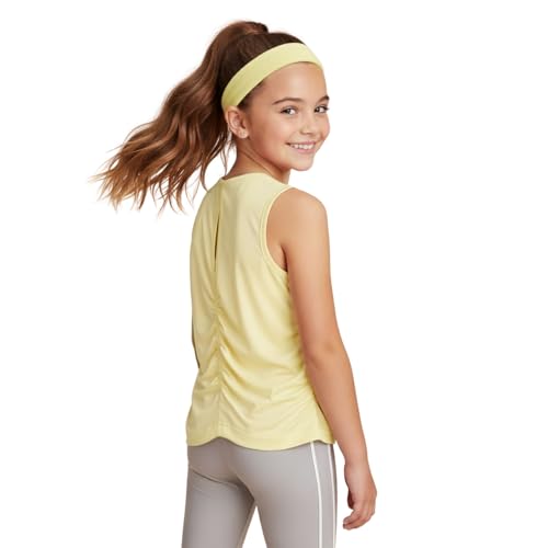 Image of WELAKEN Girls' Athletic Tank Top - Mesh Open Back Sleeveless Sports Shirt for Active Kids