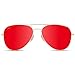 WearMe Pro Classic Aviator Style Metal Frame Sunglasses (Red lens, 59)