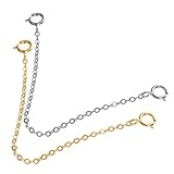 ノーブランド品 2個 純銀調節チェーン 耐久性ジュエリーエクステンダー ブレスレット ネックレス用 アクセサリー拡張パーツ