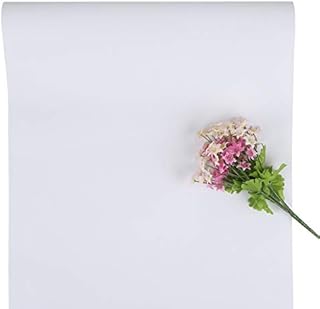 FENTIS White Wallpaper Self-Adhesive Removable Peel and Stick Wall Paper Contact Paper Roll for Living Room Bedroom Kitchen Cabinet Door Shelf DIY Decoration 40x500 cm