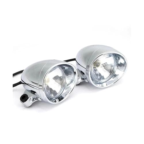 Projecteurs LED moto 4 pouces chromés avec feux antibrouillard étanches - 2