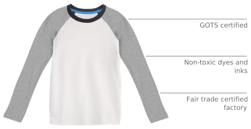 Image of Mightly Boys and Girls' Long Sleeve Raglan Shirt | Organic Cotton, Colorful Casual Stylish Clothes, Soft&Fresh Crew Neck Tee
