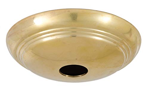 Image of B&P Lamp Unfinished Brass Solid Spun Brass Ribbed Ceiling Light Ceiling Light Canopy Plate Plate, Hardware Not Included