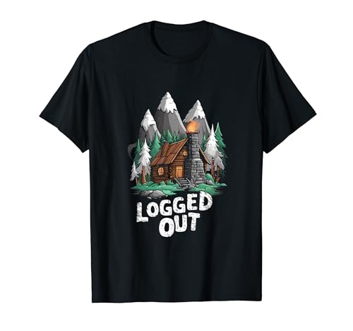 Cabane en rondins amusante et déconnectée Life Mountain Outdoor Summer T-Shirt