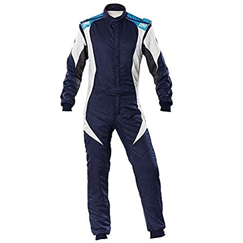 OMP - First Evo Suit Navy Blue/Cyan - Size 64 (Fia 8856-2018) (IA0-1854-B01-244-64)