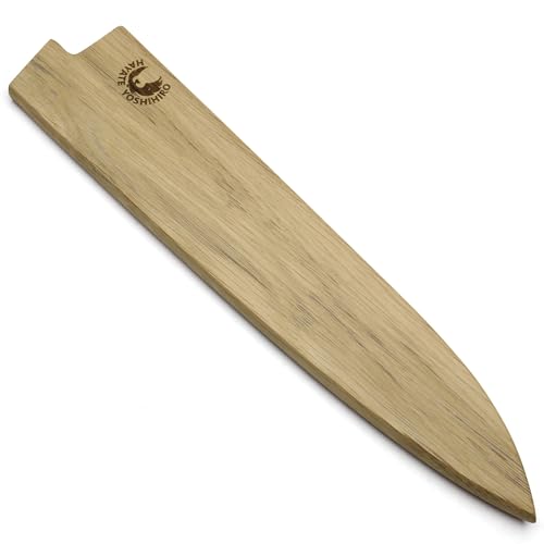 Yoshihiro Magnetic Oak Wood Saya Cover Blade Protector for Gyuto Knife 9.5 IN (240mm)