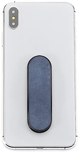 MOMO STICK - L'original! Support pour téléphone Portable et poignée pour Smartphones– téléphone Portable Bague pour iPhone Samsung Huawei (Série Suede - Bleu)