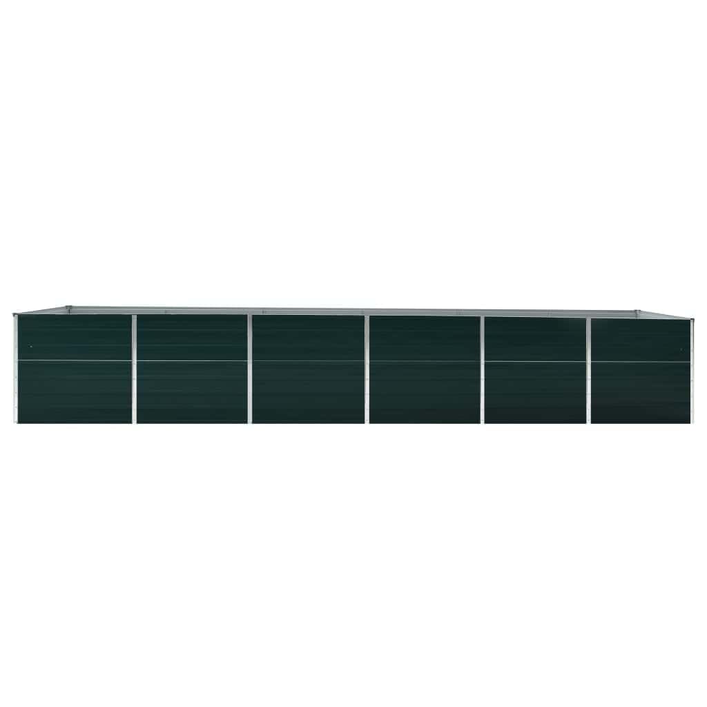 Jardinière surélevée galvanisée - 480 x 80 x 77 cm - Vert - Pour l'extérieur - Résistant aux intempéries - Robuste - Avec fond ouvert - Idéal pour fleurs, herbes, légumes - Meubles de